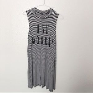 👽 “Ugh, Monday” Striped Dress 👽